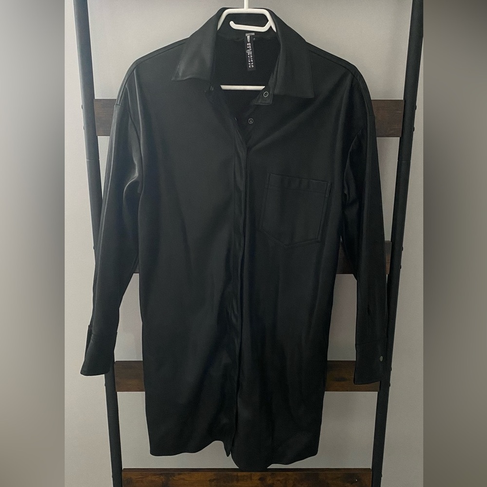 Design Lab Faux Leather Shirt / Jacket
